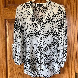 Express Leopard Print Doman Sleeve Blouse Top